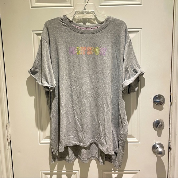 DKNY Sport Gray Neon Ombre Graphic T-Shirt Size 2X, Athleisure Workout Gym Train - Picture 1 of 8